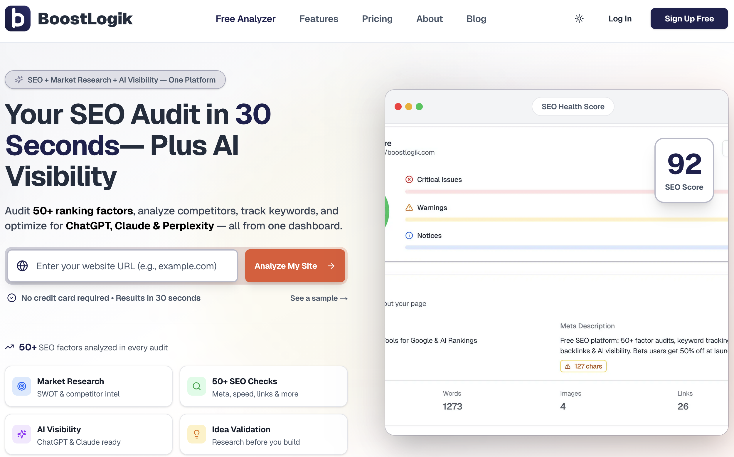 BoostLogik SEO and AI visibility platform